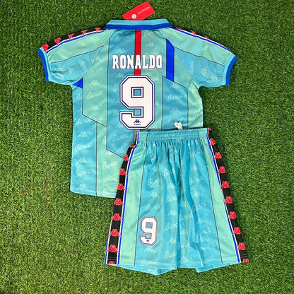Ronaldo Nazario Barcelona 1996 1997 Retro Kids Football Jersey Soccer Shirt
