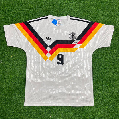 Rudi Voller Germany Deutschland Retro 1990 World Cup Jersey - Deutschland Retro-Trikot WM 1990 Soccer Shirt