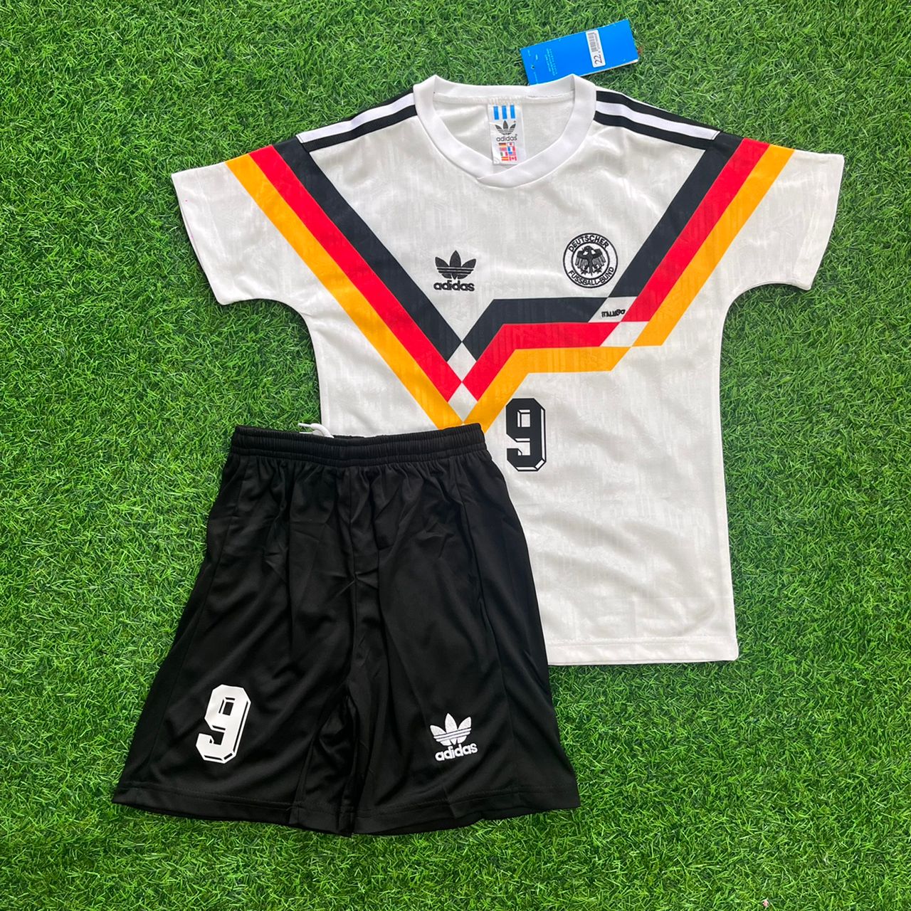 Rudi Voller Germany Deutschland Retro Kids 1990 World Cup Jersey - Deutschland Retro Kinder Trikot WM 1990 Soccer Shirt