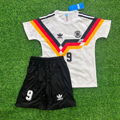 Rudi Voller Germany Deutschland Retro Kids 1990 World Cup Jersey - Deutschland Retro Kinder Trikot WM 1990 Soccer Shirt