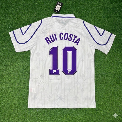 Rui Costa Fiorentina 1997-1998 White Retro Football Jersey