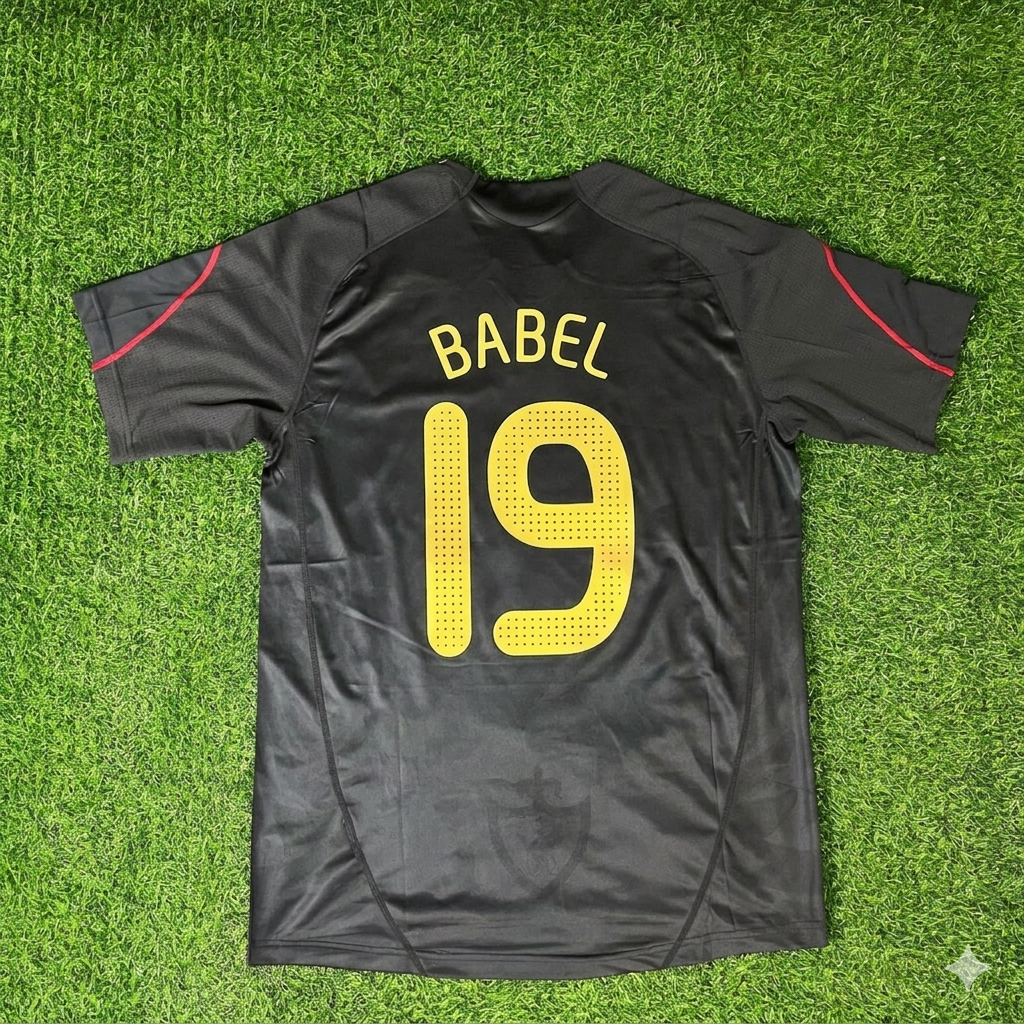 Ryan Babel – Liverpool 2009-10 Black Retro Kit Jersey – | Trikot | Maillot Soccer Shirt