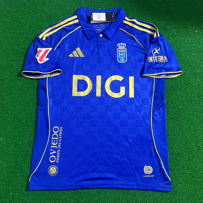 Santi Cazorla 8 – Real Oviedo New Season Legend Gold Kit Soccer Jersey – | Trikot | Maillot | Camiseta Soccer Shirt