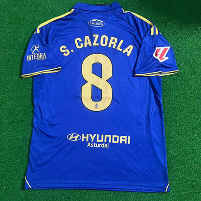 Santi Cazorla 8 – Real Oviedo New Season Legend Gold Kit Soccer Jersey – | Trikot | Maillot | Camiseta Soccer Shirt