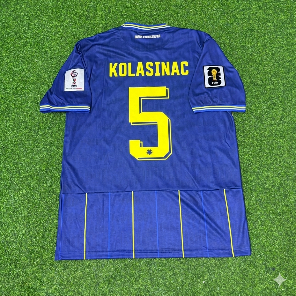 Sead Kolasinac Bosnia and Herzegovina 2026 World Cup Blue Football Jersey