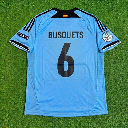 Sergio Busquets Spain EURO 2012 Final Retro Football Jersey Kit