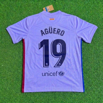 Sergio Kun Agüero #19 Barcelona 2021-22 Season Retro Jersey Trikot Soccer Shirt