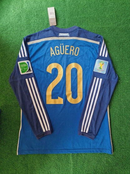Sergio Kun Agüero Argentina 2014 World Cup Retro Football Jersey