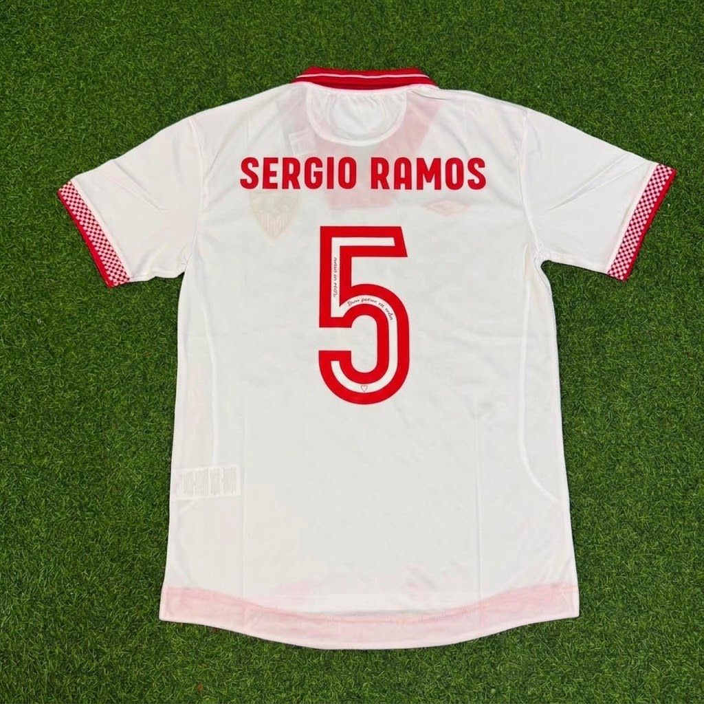 Sergio Ramos Sevilla Commemorative Red Home Retro Football Jersey Kit