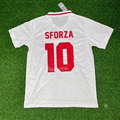 Ciriaco Sforza Switzerland 1994 World Cup White Retro Football Jersey