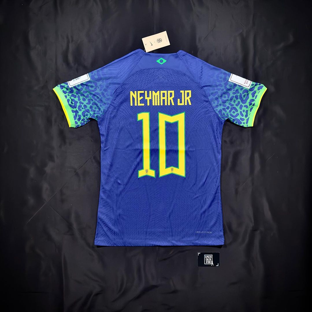 Neymar Jr Brazil 2022 World Cup Retro Football Jersey