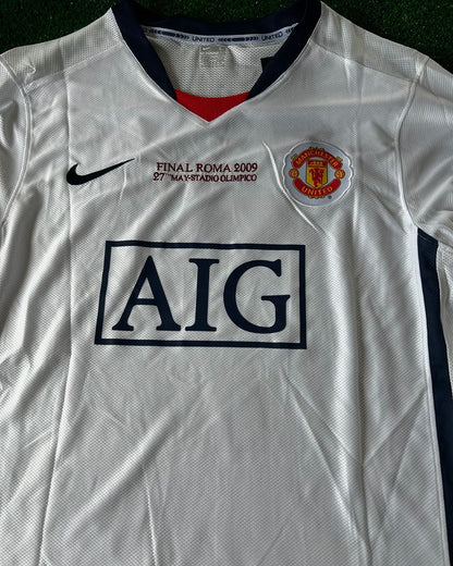 Cristiano Ronaldo Manchester United – Weißes, langärmeliges Retro-Fußballtrikot
