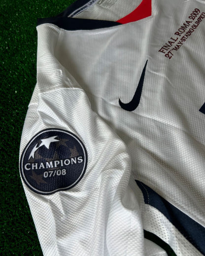 Cristiano Ronaldo Manchester United – Weißes, langärmeliges Retro-Fußballtrikot