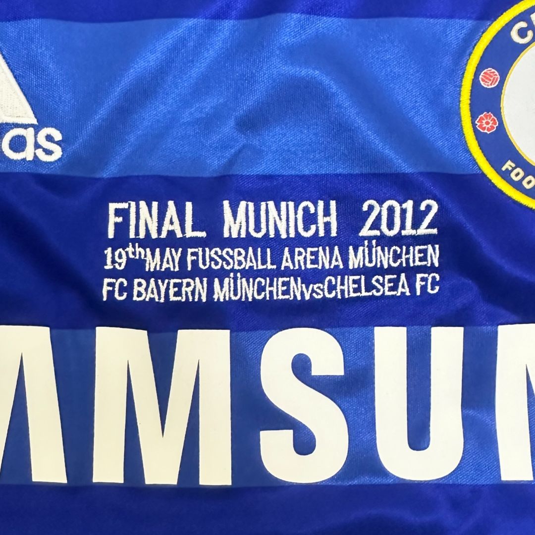 Didier Drogba Chelsea Champhions League 2012 Munich Final Retro Long Sleeve Jersey