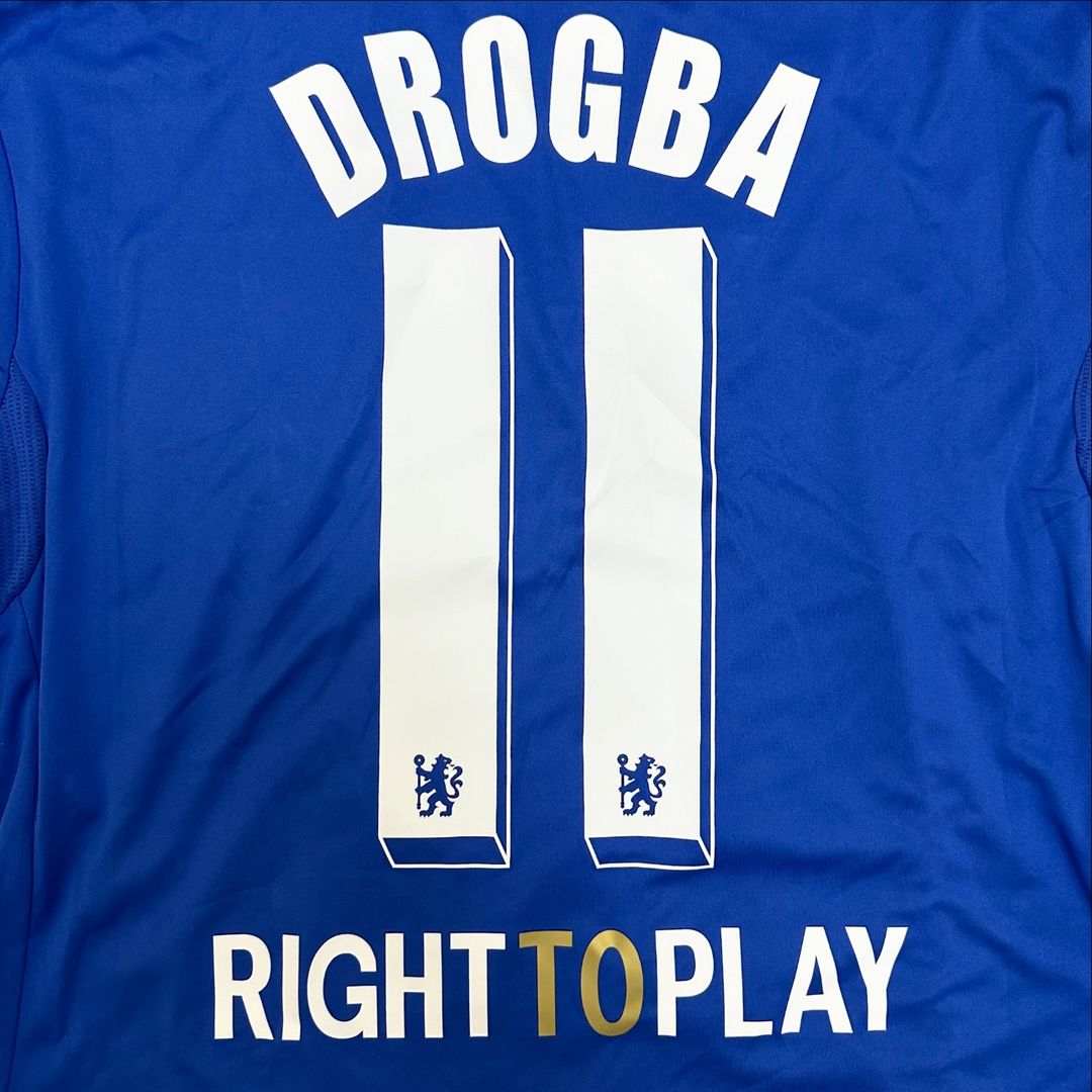 Didier Drogba Chelsea Champhions League 2012 Munich Final Retro Long Sleeve Jersey