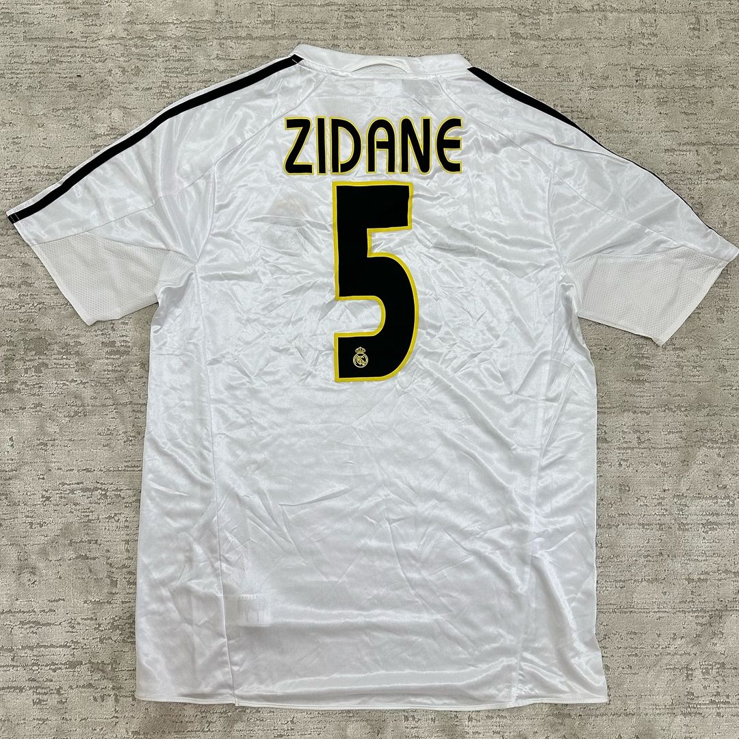 Zinédine Zidane Real Madrid 2004 2005 White Retro Jersey