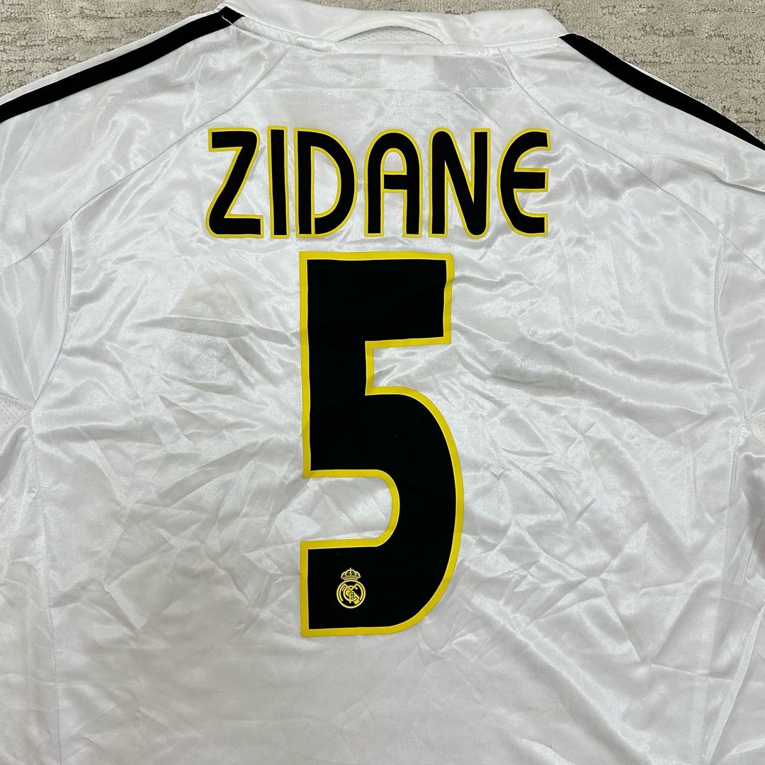 Zinédine Zidane Real Madrid 2004 2005 White Retro Jersey