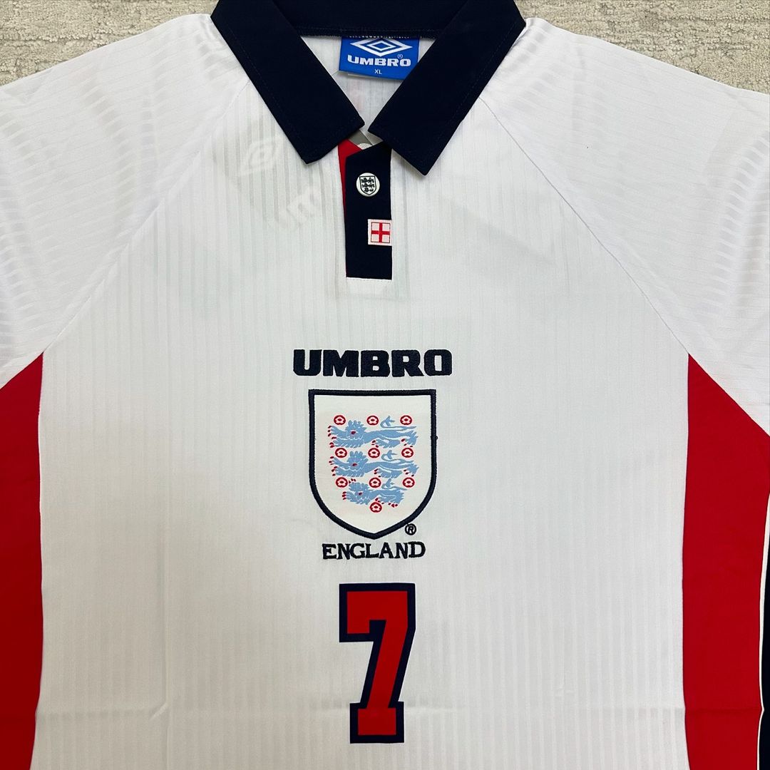 David Beckham England 1998 World Cup Retro Jersey