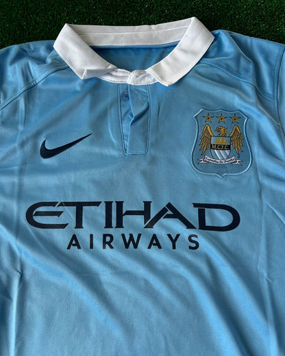 Sergio Kun Aguero Manchester City 2015 2016 Season Retro Jersey Maillot Trikot Maglia
