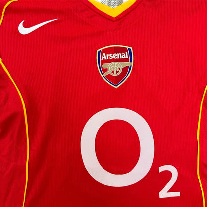 Dennis Bergkamp 10 - Arsenal 2004/2005 O2 Red Retro Kit Jersey Trikot Maillot Soccer Shirt