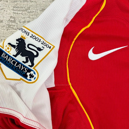 Dennis Bergkamp 10 - Arsenal 2004/2005 O2 Red Retro Kit Jersey Trikot Maillot Soccer Shirt