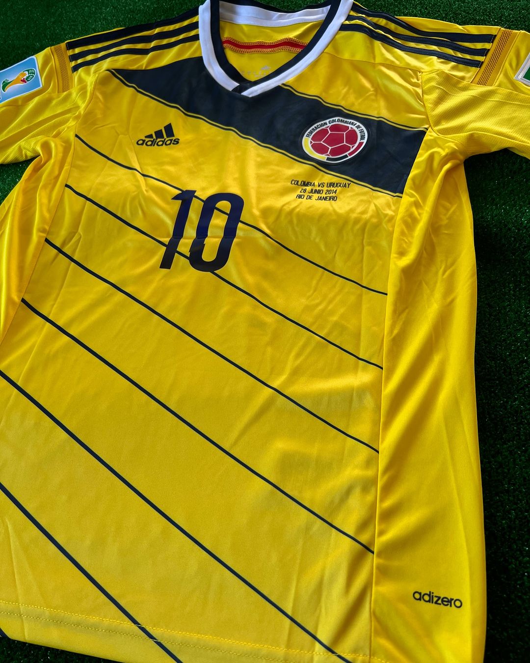 James Rodriguez Colombia 2014 Brazil World Cup Blue Retro Jersey