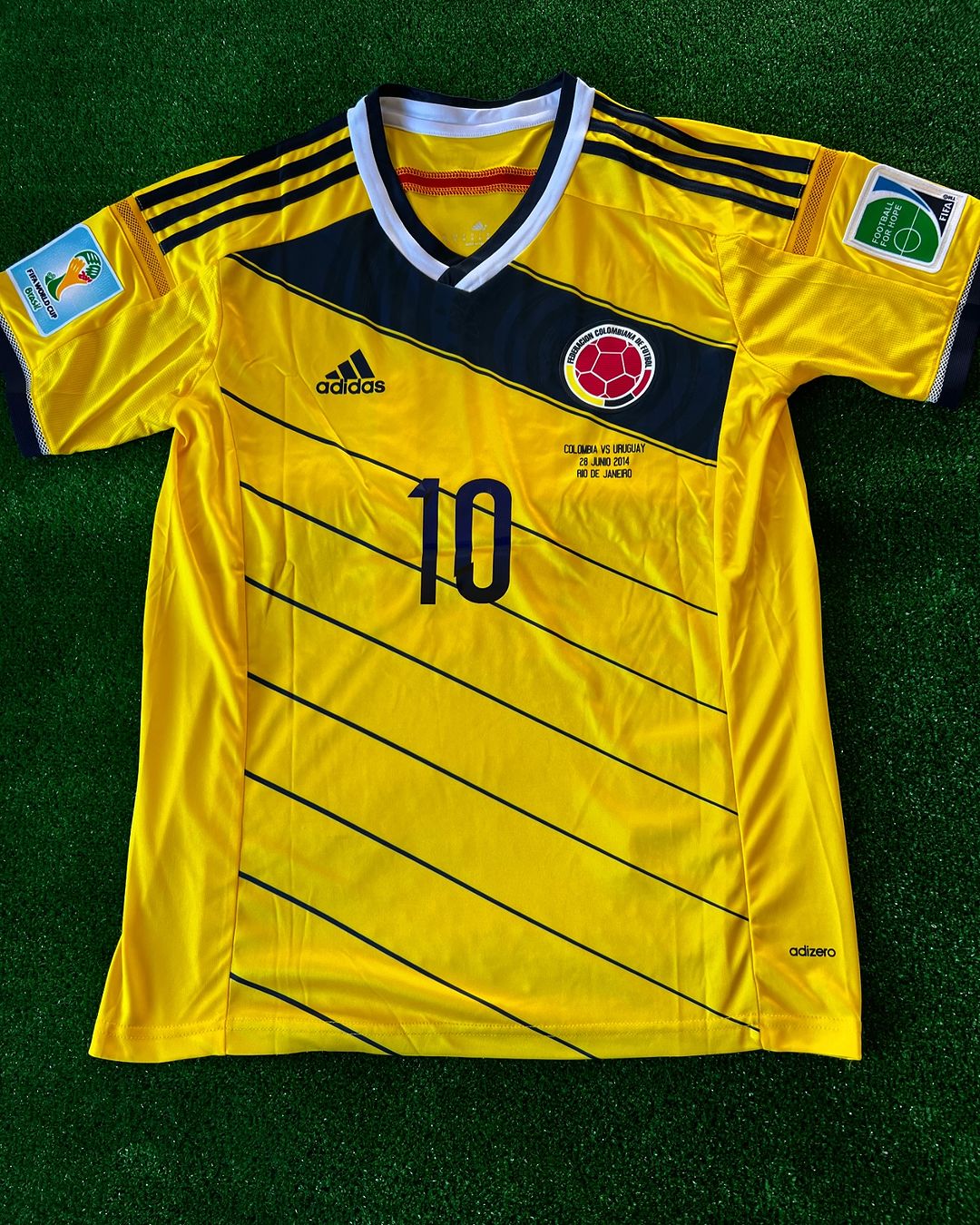 James Rodriguez Colombia 2014 Brazil World Cup Blue Retro Jersey