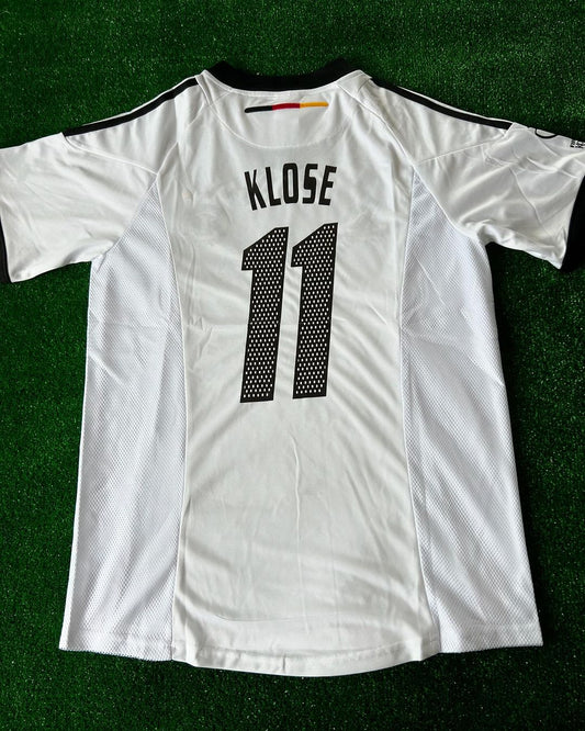 Miroslav Klose Germany 2002 World Cup Japan Korea White Retro Jersey