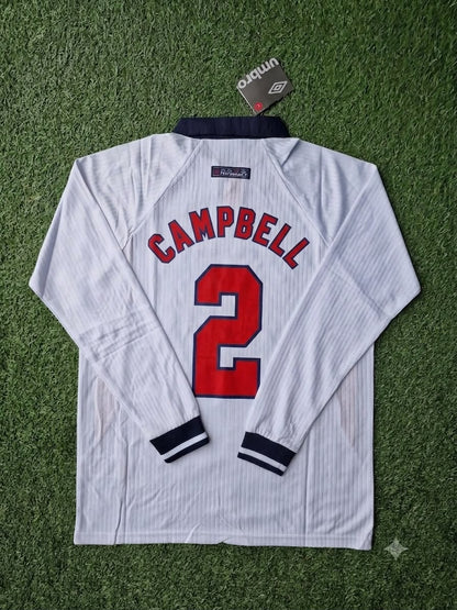 Sol Campbell England 1998 World Cup Long Sleeves Retro Jersey