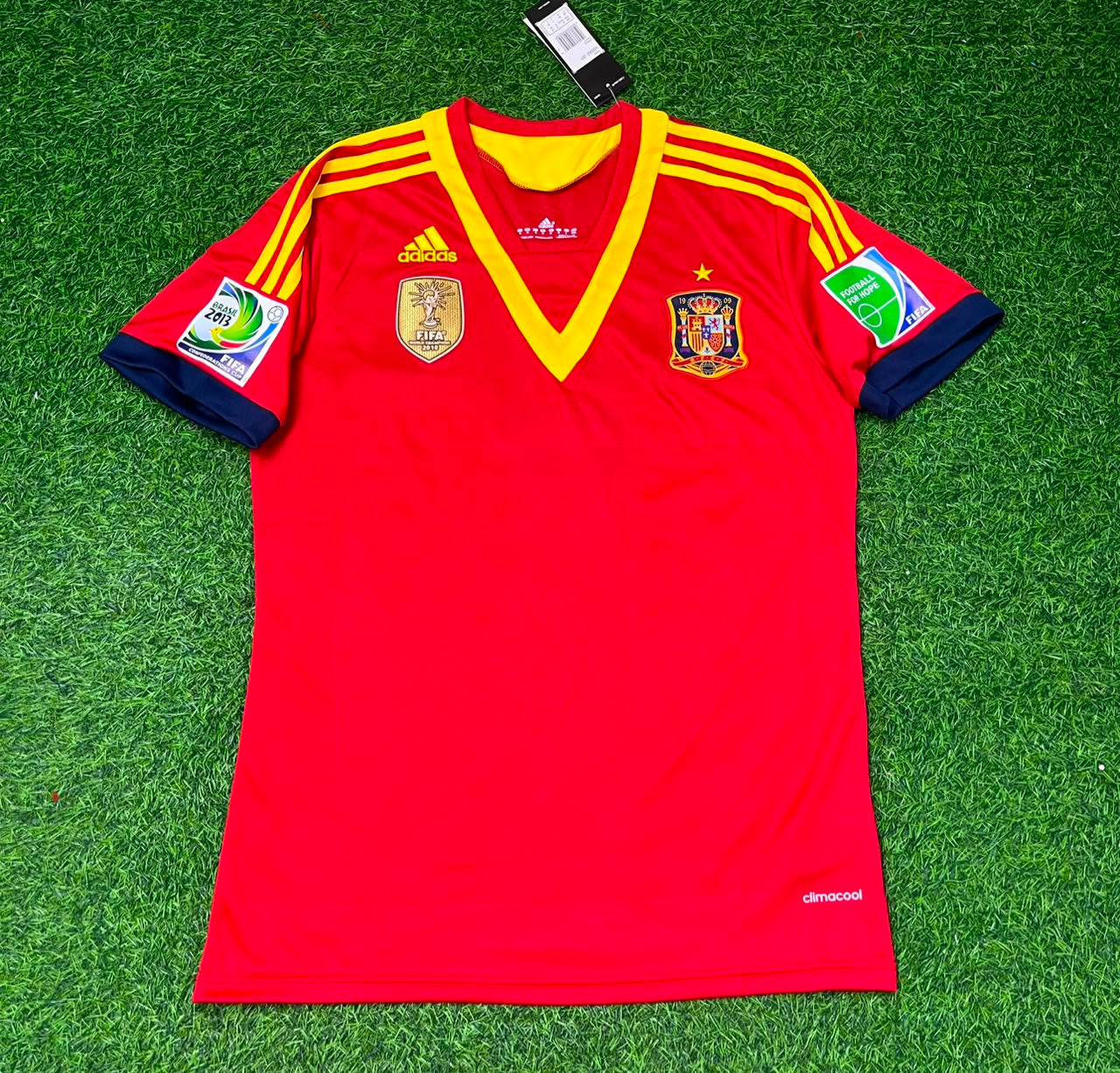 Gerard Pique Spain 2013 Confederations Cup Retro Jersey Trikot