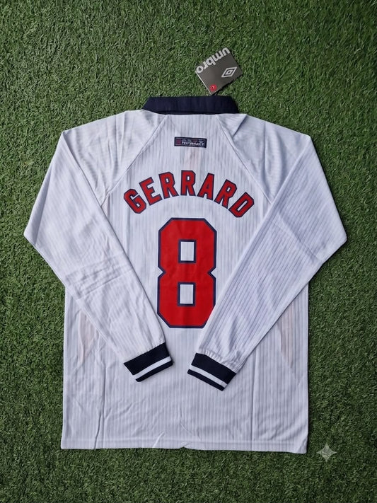 Steven Gerrard England Long Sleeves Retro Jersey Trikot Maillot