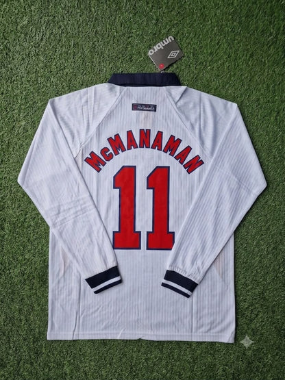 Steve McManaman England 1998 World Cup Long Sleeves Retro Jersey