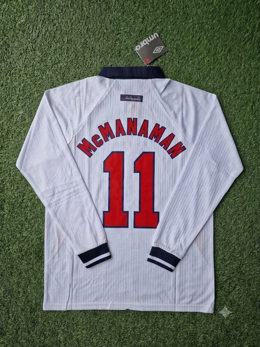 Steve McManaman England 1998 World Cup Long Sleeves Retro Jersey