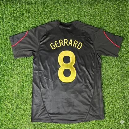 Steven Gerrard – Liverpool 2009-10 Black Retro Kit Jersey – | Trikot | Maillot Soccer Shirt
