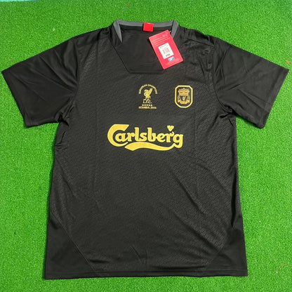Steven Gerrard – Liverpool 2005 Final Black Retro Jersey Trikot Soccer Shirt