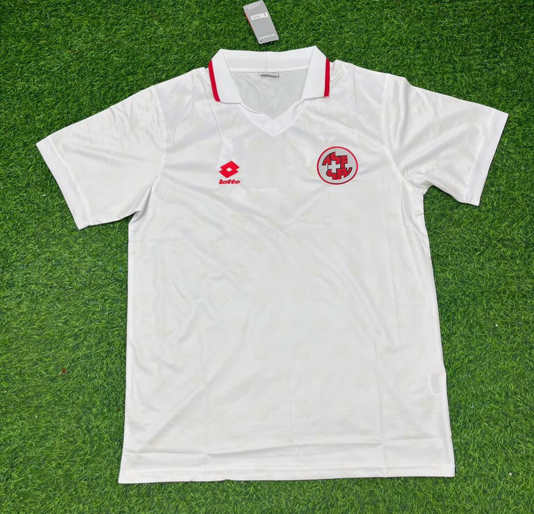 Johan Manzambi Switzerland 1994 World Cup White Retro Football Jersey