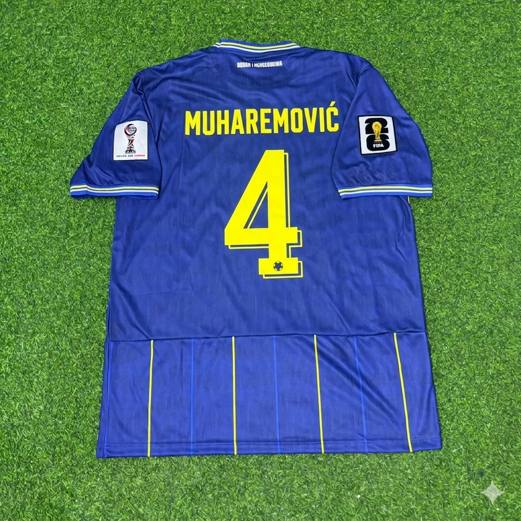 Tarik Muharemovic Bosnia and Herzegovina 2026 World Cup Blue Football Jersey