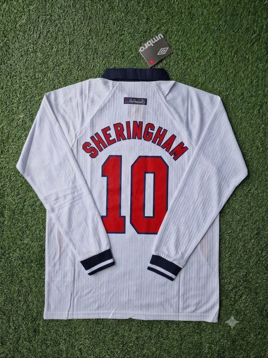 Teddy Sheringham England 1998 World Cup Long Sleeves Retro Jersey