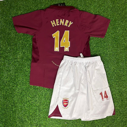 Thierry Henry Arsenal 2005/06 Home Burgundy Kids Kit – Kit Jersey for Children – | KinderTrikot | Maillot Enfant Soccer Shirt