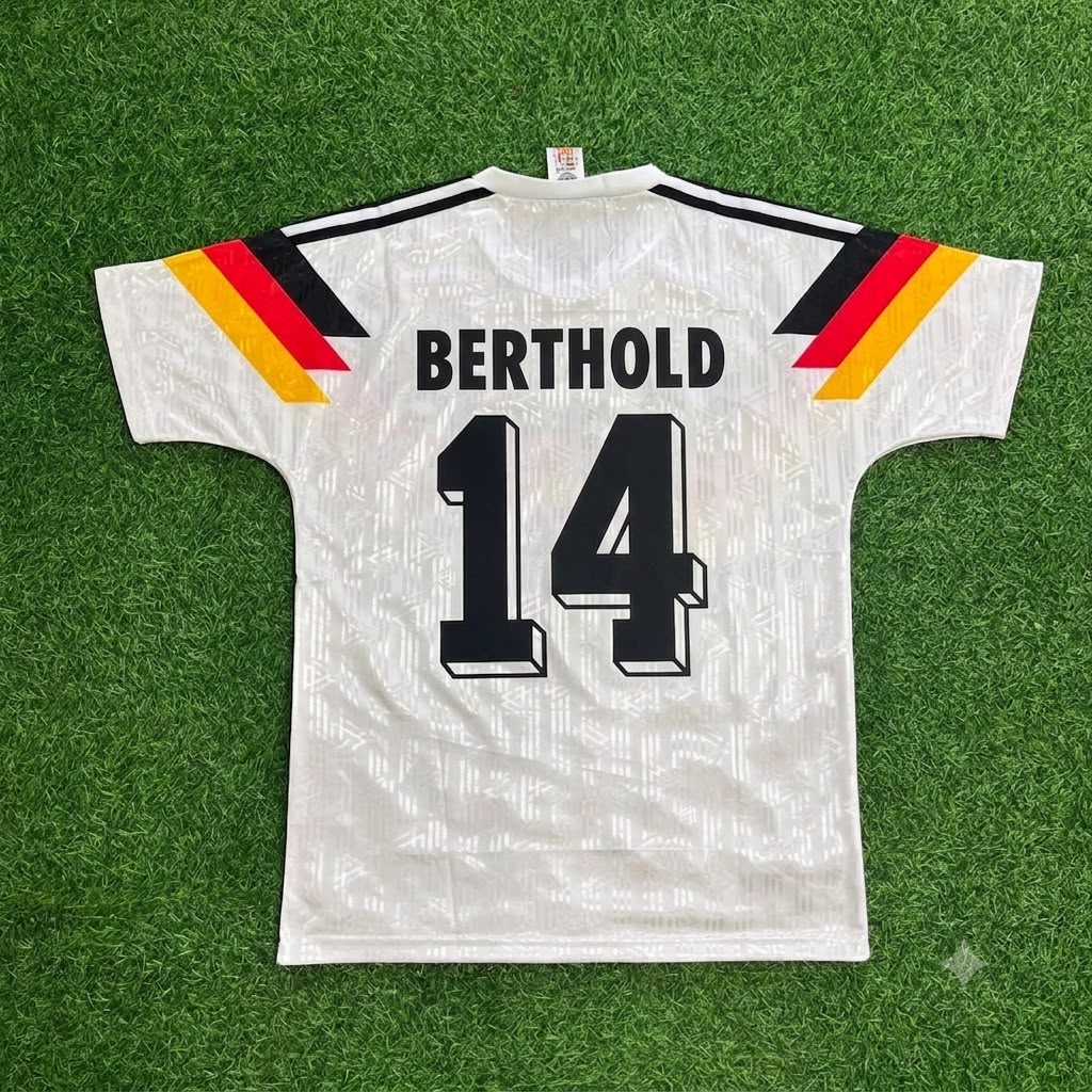 Thomas Berthold Germany 1990 World Cup Retro Football Jersey Kit
