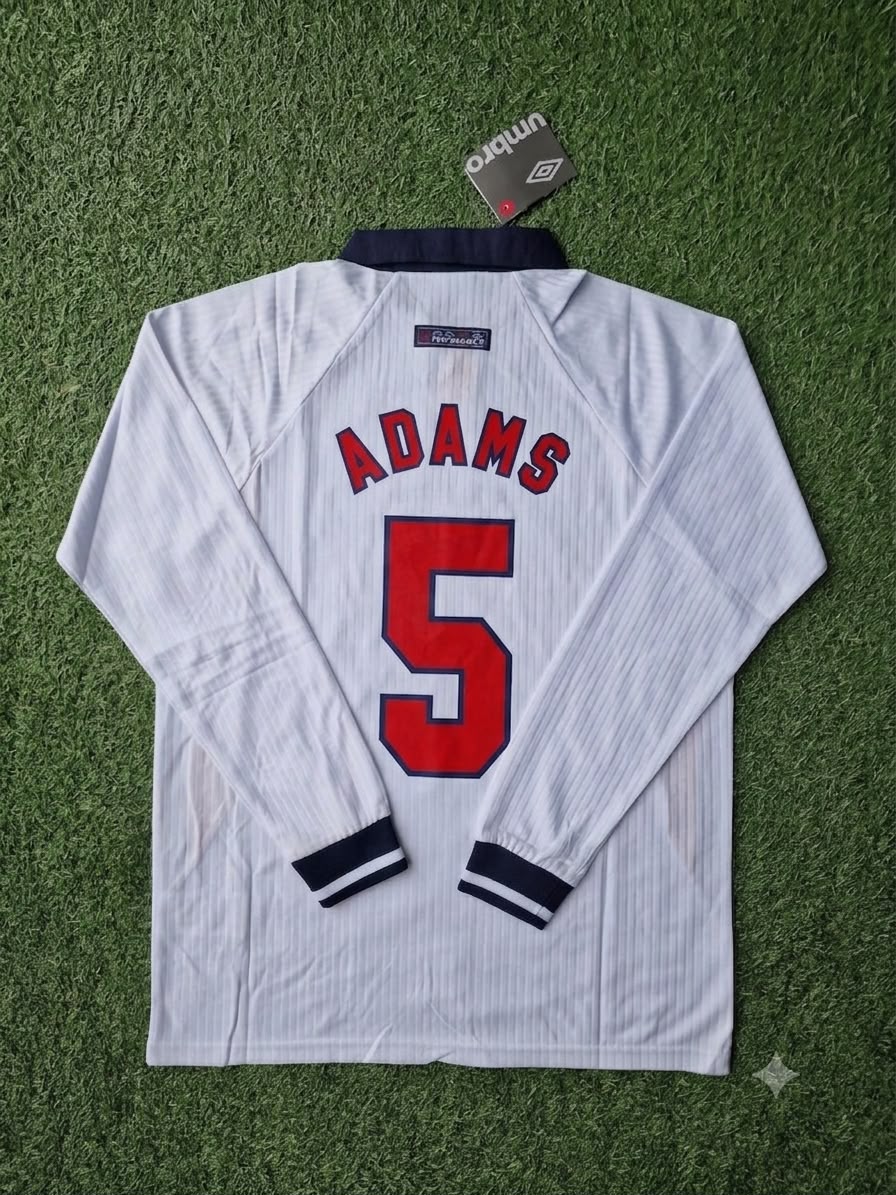 Tony Adams England 1998 World Cup Long Sleeves Retro Jersey