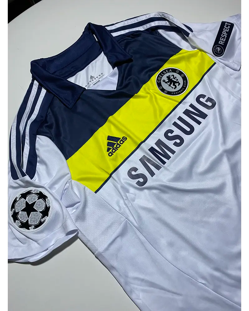 Fernando Torres 9 - Chelsea 2010/11 Champions League White Yellow Retro Jersey Trikot