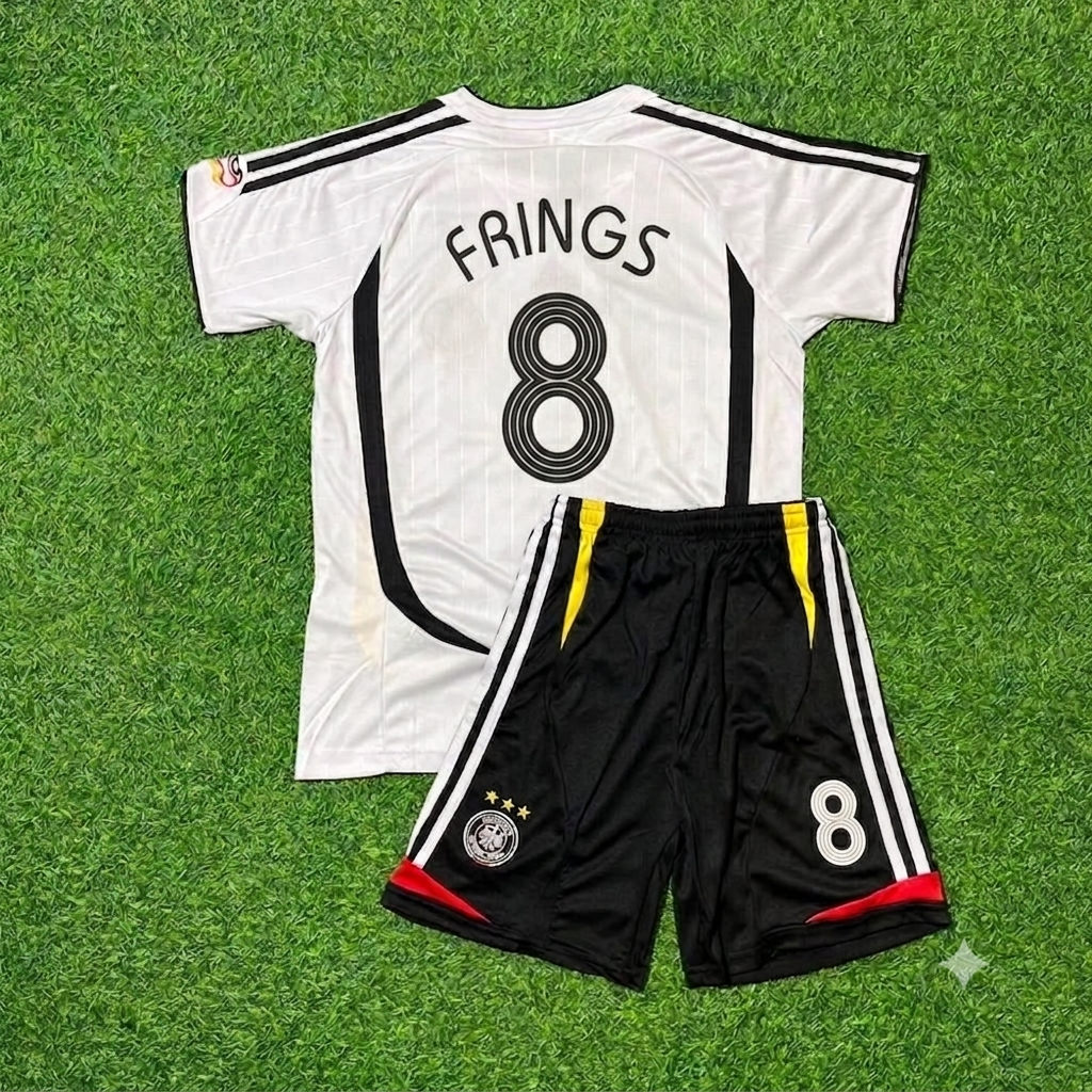 Torsten Frings Germany 2006 World Cup Kids White Retro Football Jersey Kit