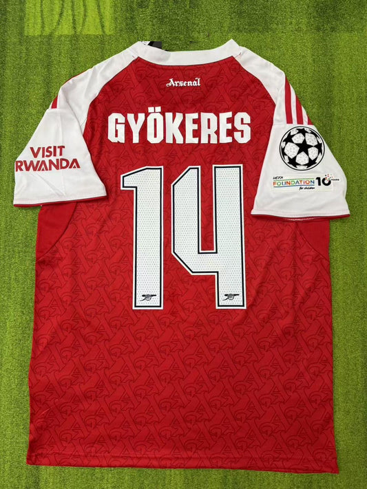 Viktor Gyökeres #14 Arsenal Home CL New Season 2026 Jersey Kit Soccer Trikot Maillot Maglia