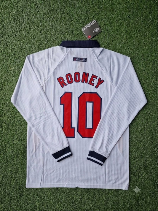 Wayne Rooney England Long Sleeves Retro Jersey Trikot Maillot