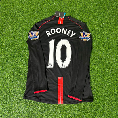 Wayne Rooney Manchester United 2007-2008 Black Retro Football Jersey Kit