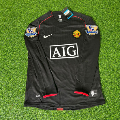 Wayne Rooney Manchester United 2007-2008 Black Retro Football Jersey Kit