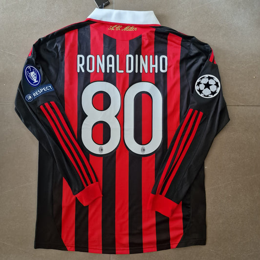 Ronaldinho AC Milan 2010-2011 Season Retro Jersey Maillot Trikot Maglia