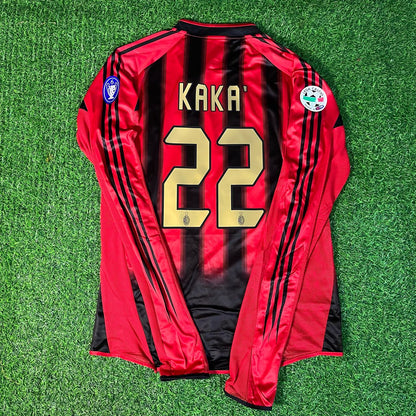 Kaká 22 – Milan 2003/2004 Rouge &amp; Noir Domicile Retro Kit Jersey Trikot Maillot