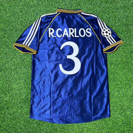 Roberto Carlos Real  1998-1999 Blue Retro Jersey Soccer Shirt